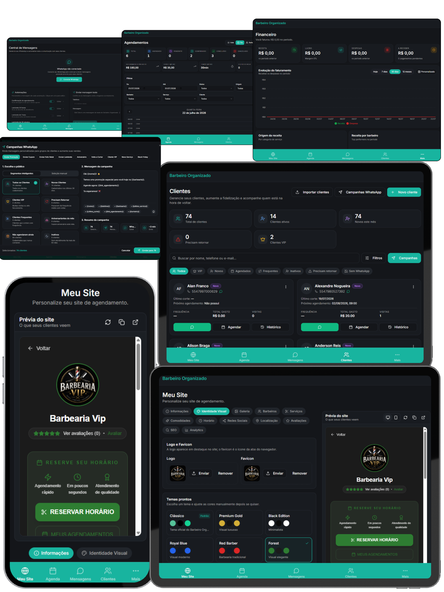 Dashboard Barbeiro Organizado