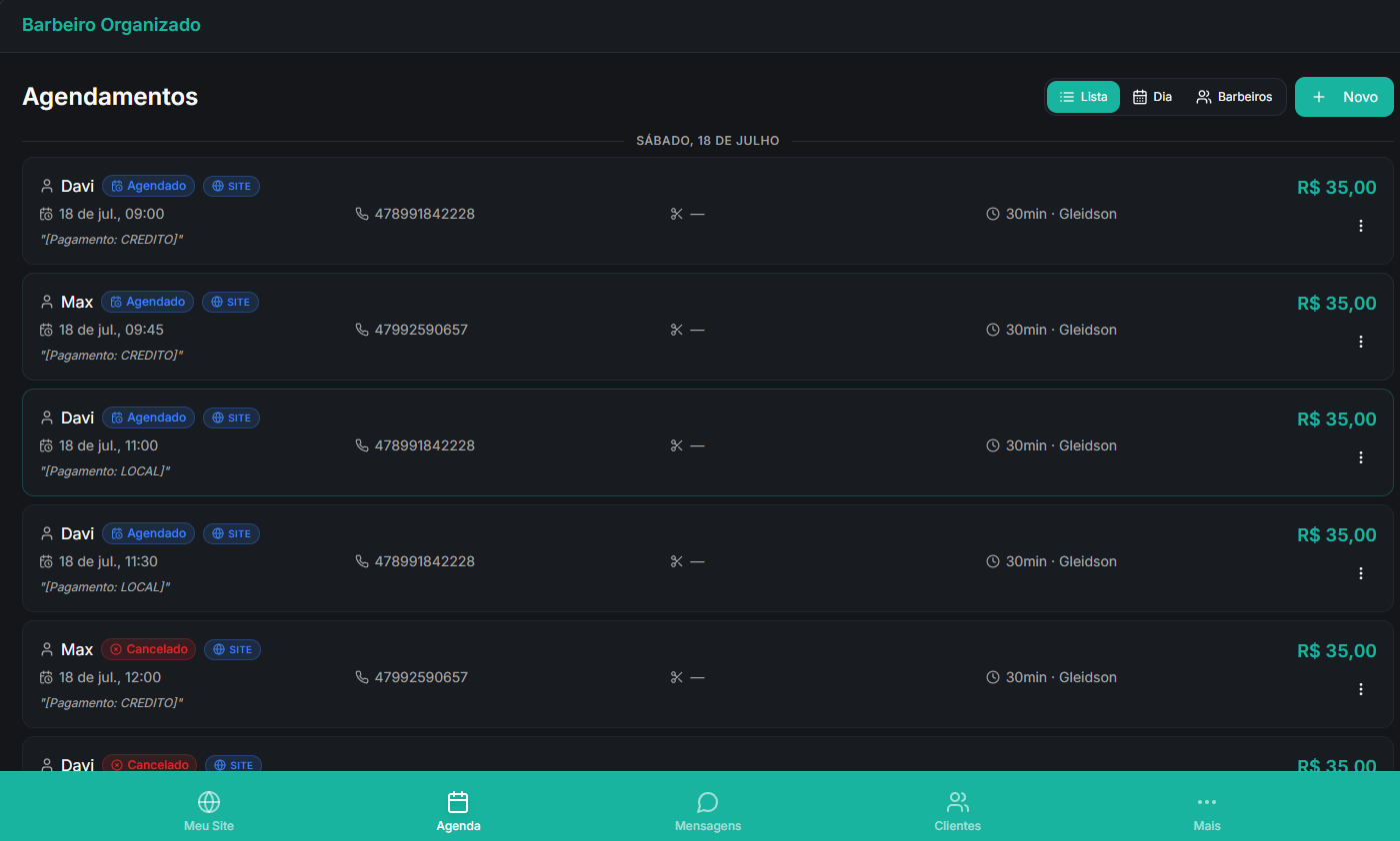 Agenda — Lista